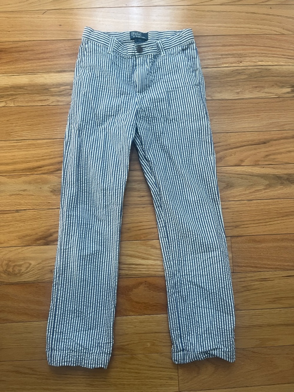 Ralph Lauren Navy and White Striped Cotton Shorts